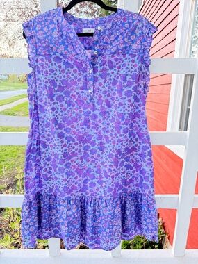Vineyard Vines Lavender and Lilac Floral Ruffle Mini Dress